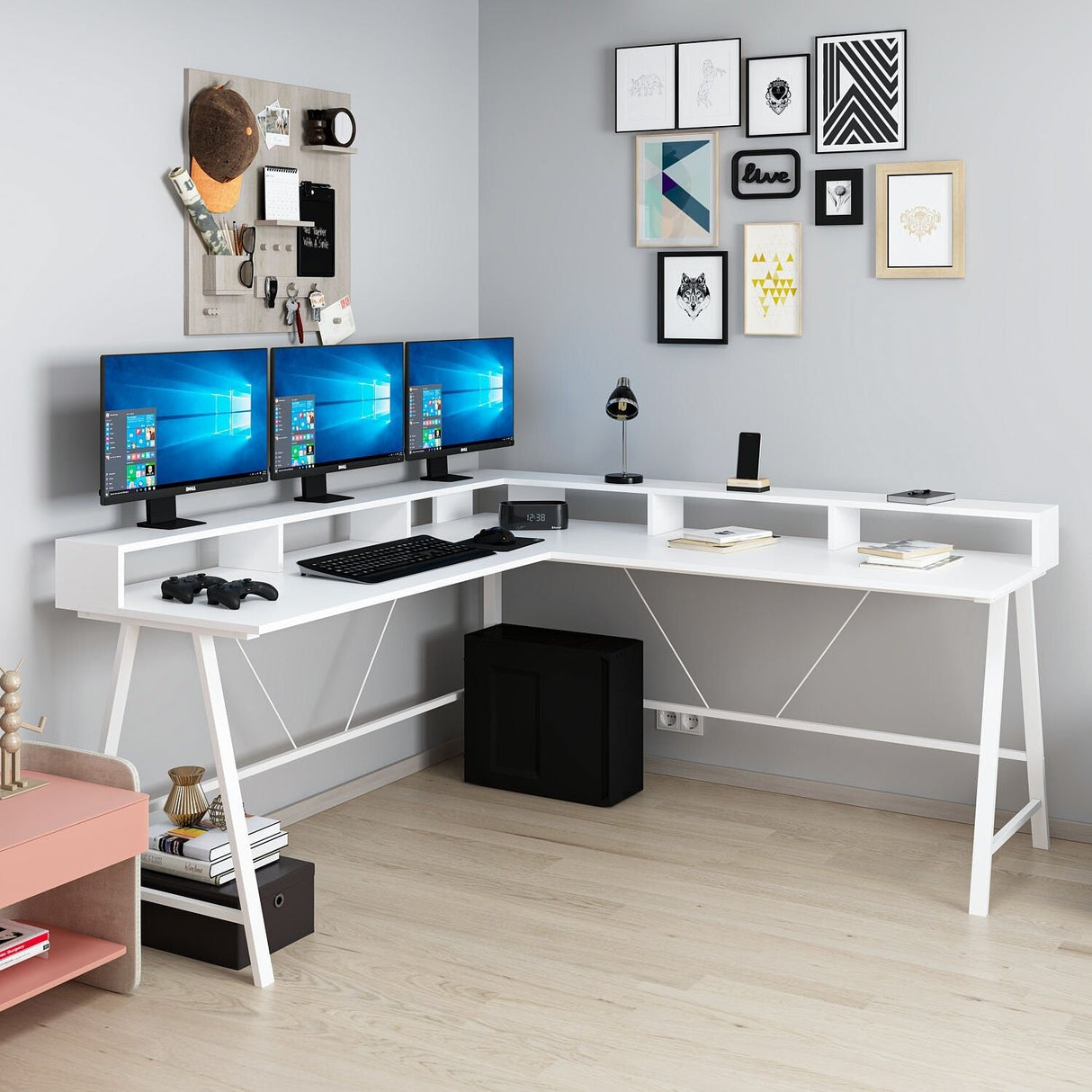 Birou Team, Diverse culori, 180x60x90 cm - Alb | SKU: 506MNR3364 | Birou Team, 180x60x90 cm, varianta Alb, produs pentru amenajarea locuinței, disponibil online în România la CasaMob