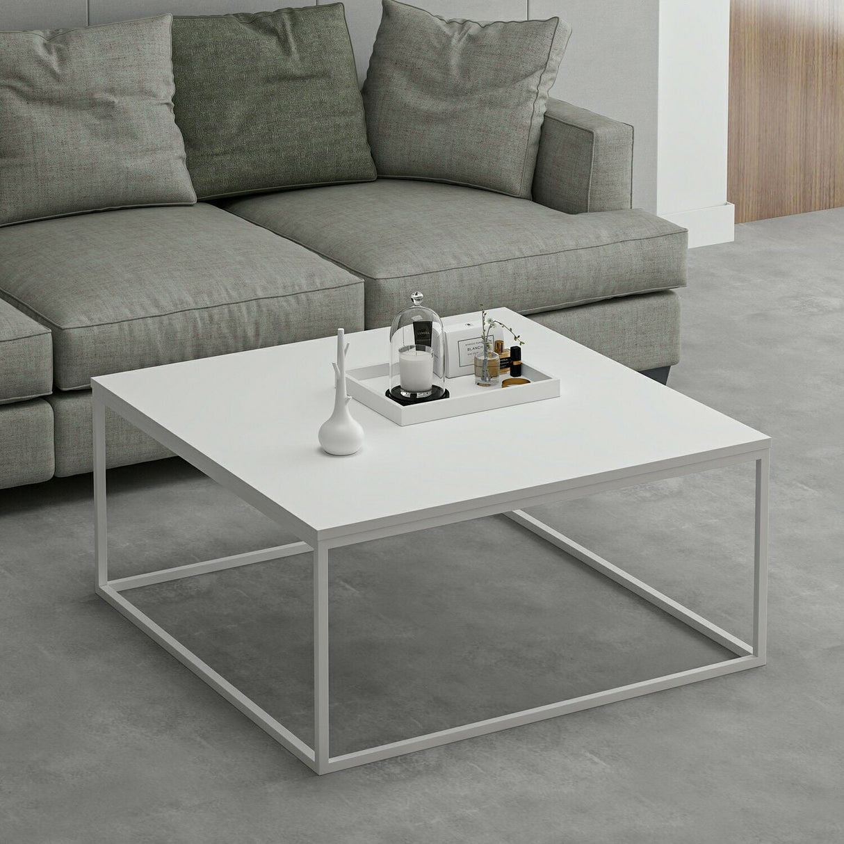 Măsuță de cafea Loni, Diverse culori, 90x90x42 cm - Alb | SKU: 506MNR3423 | Măsuță de cafea Loni, 90x90x42 cm, varianta Alb, produs pentru amenajarea locuinței, disponibil online în România la CasaMob