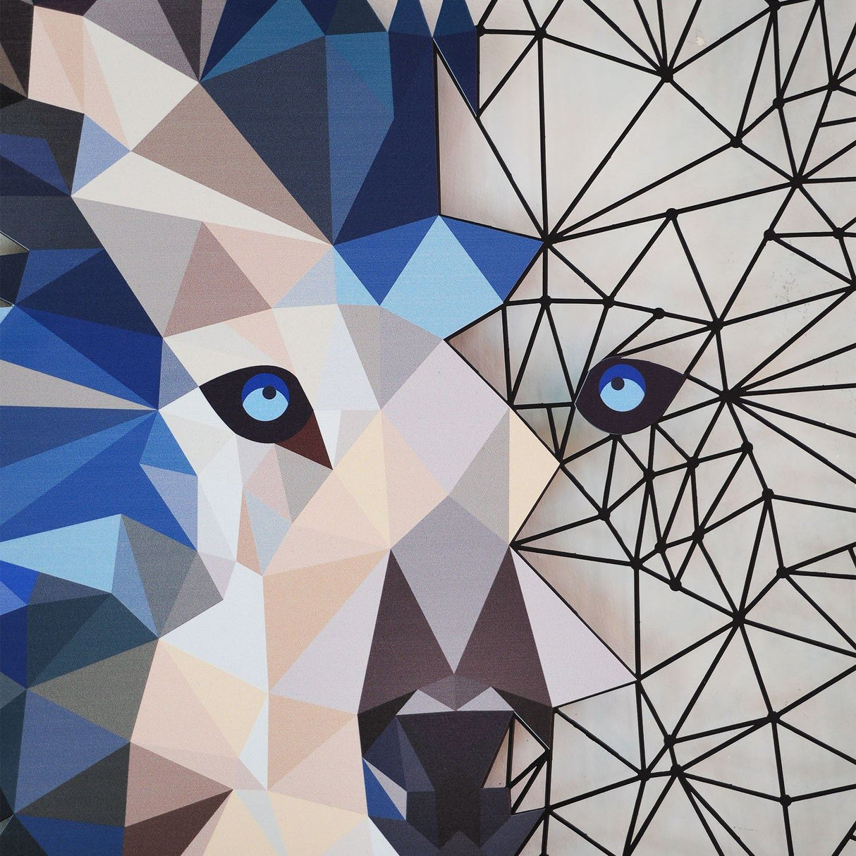 Decorațiune de perete din metal Metal Wolf Wall Art - APT721, Multicolor, 35x48x0 cm
