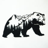 Decorațiune de perete din metal Landscape Bear Metal Wall Art - APT626, Negru, 41x71x0 cm
