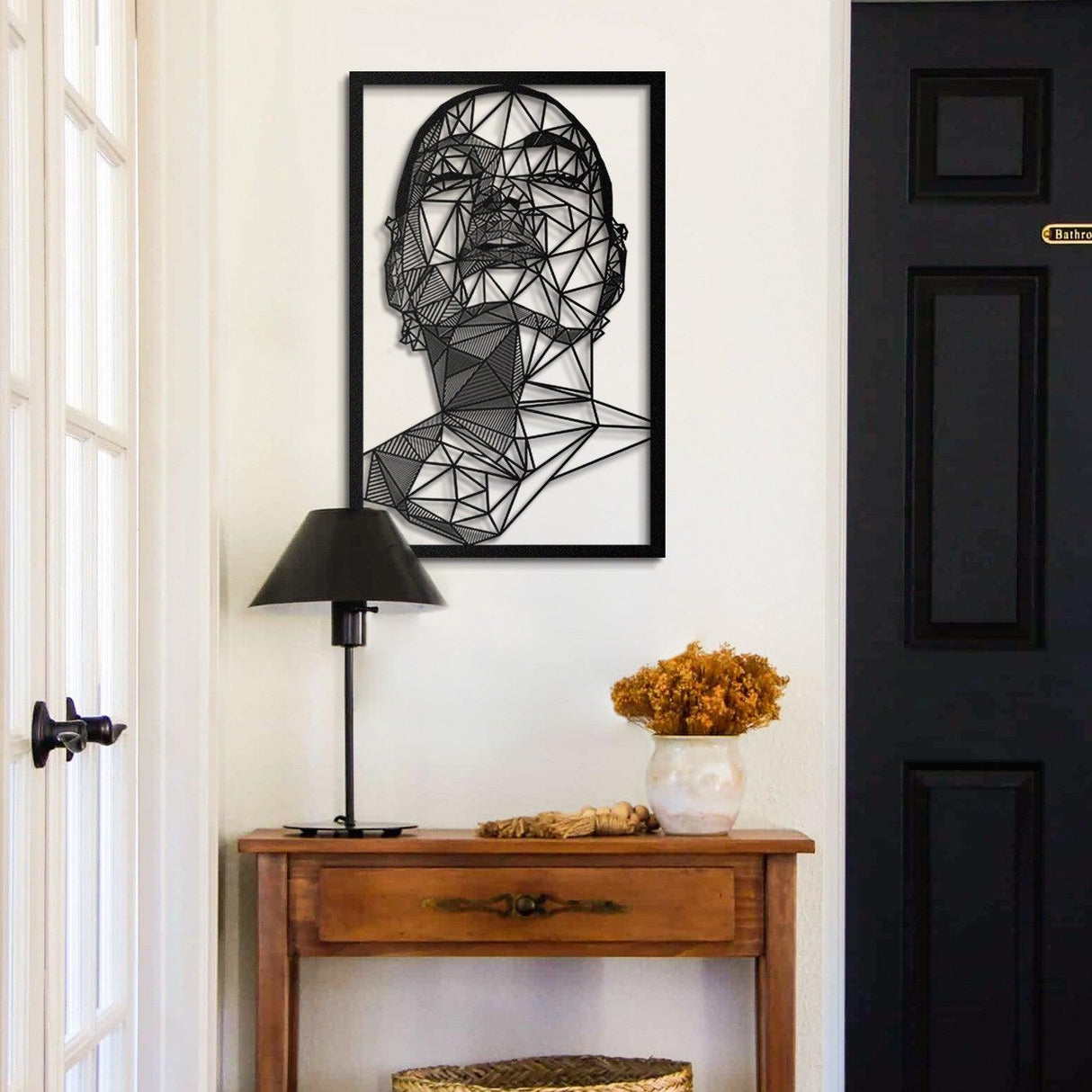 Decoratiune de perete Metal Diva, Negru, 45 x 70 cm