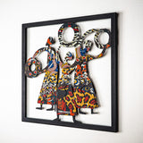 Accesoriu metal decorativ de perete Triple Goddess - APT112LCA, Negru, 70x70x0.15 cm