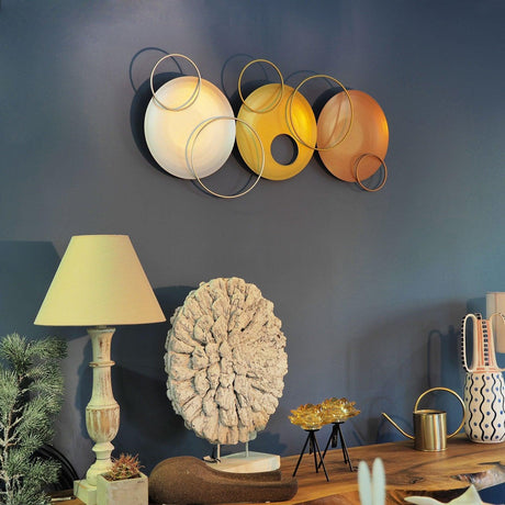 Accesoriu metal decorativ de perete Cosmos - APT652LAGB, Aur, 46x98x0.08 cm