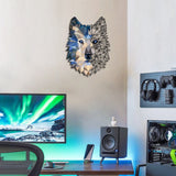 Decorațiune de perete din metal Metal Wolf Wall Art - APT721, Multicolor, 35x48x0 cm