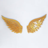 Accesoriu metal decorativ de perete Angel Wings Metal Wall Art Set - APT705, Aur, 46x50x0.12 cm