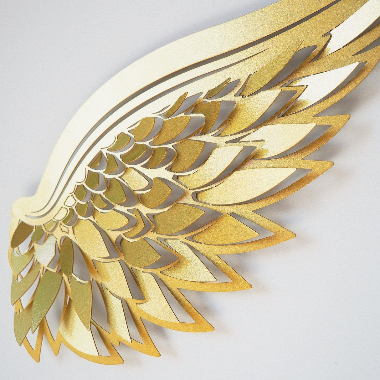 Accesoriu metal decorativ de perete Angel Wings Metal Wall Art Set - APT705, Aur, 46x50x0.12 cm