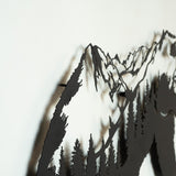 Decorațiune de perete din metal Landscape Bear Metal Wall Art - APT626, Negru, 41x71x0 cm