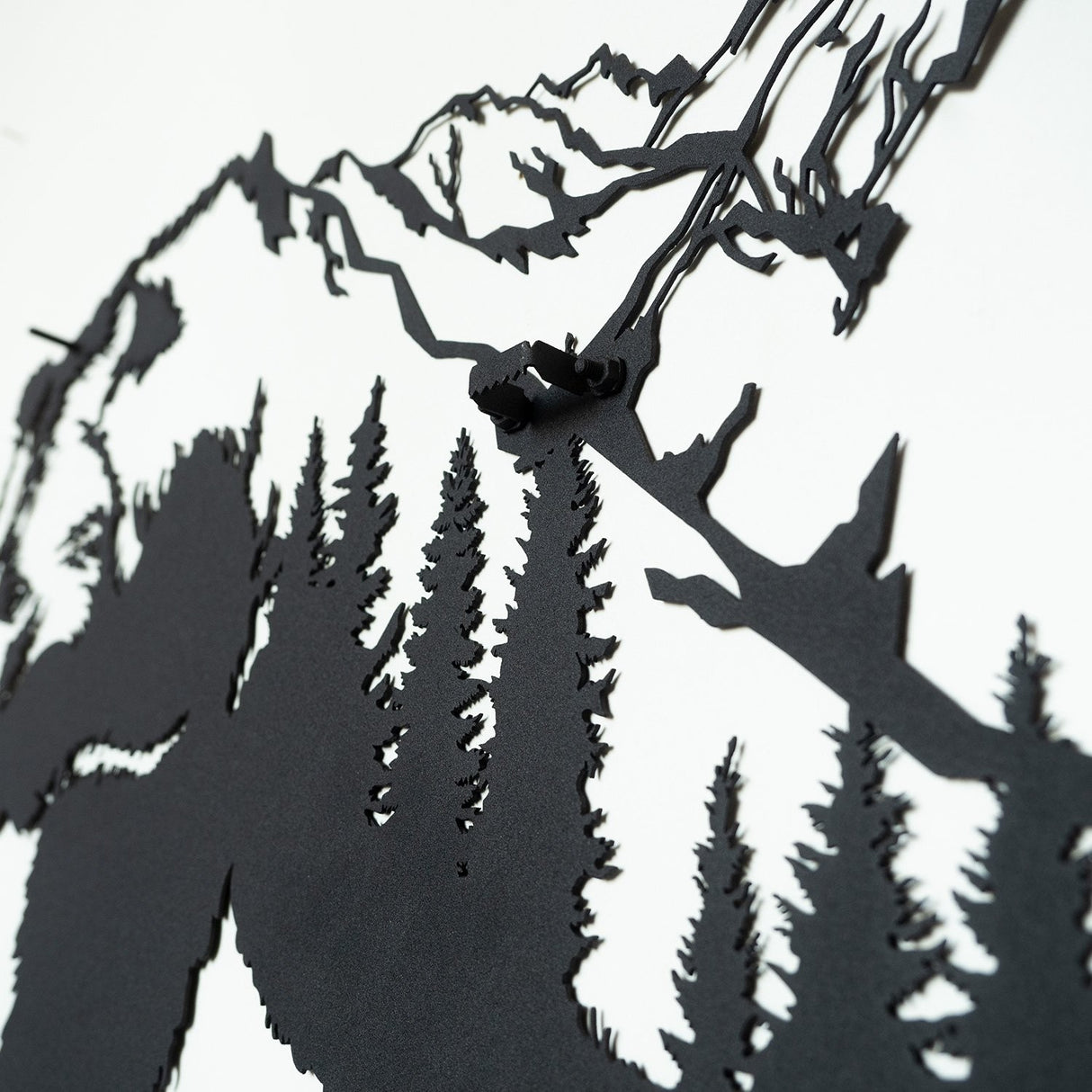 Decorațiune de perete din metal Landscape Bear Metal Wall Art - APT626, Negru, 41x71x0 cm