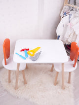 Mobilier Iepuraș Set de două scaune 30x25 - Orange White, SKU 517BMB1112
