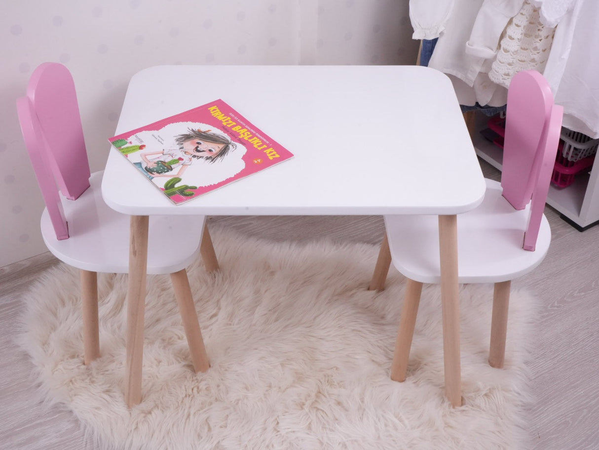 Mobilier Iepuraș Set de două scaune 30x25 - Pink White, SKU 517BMB1112
