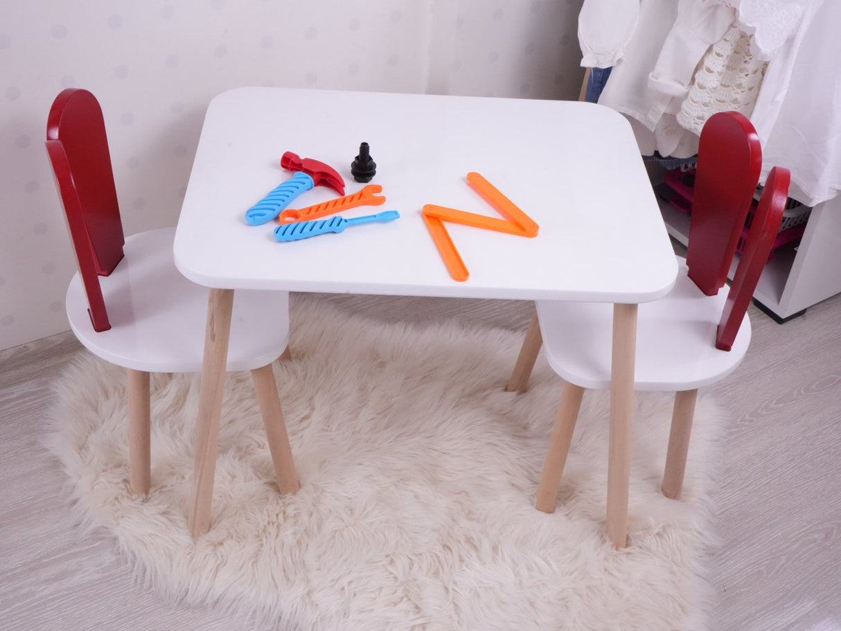 Mobilier Iepuraș Set de două scaune 30x25 - Red White, SKU 517BMB1112