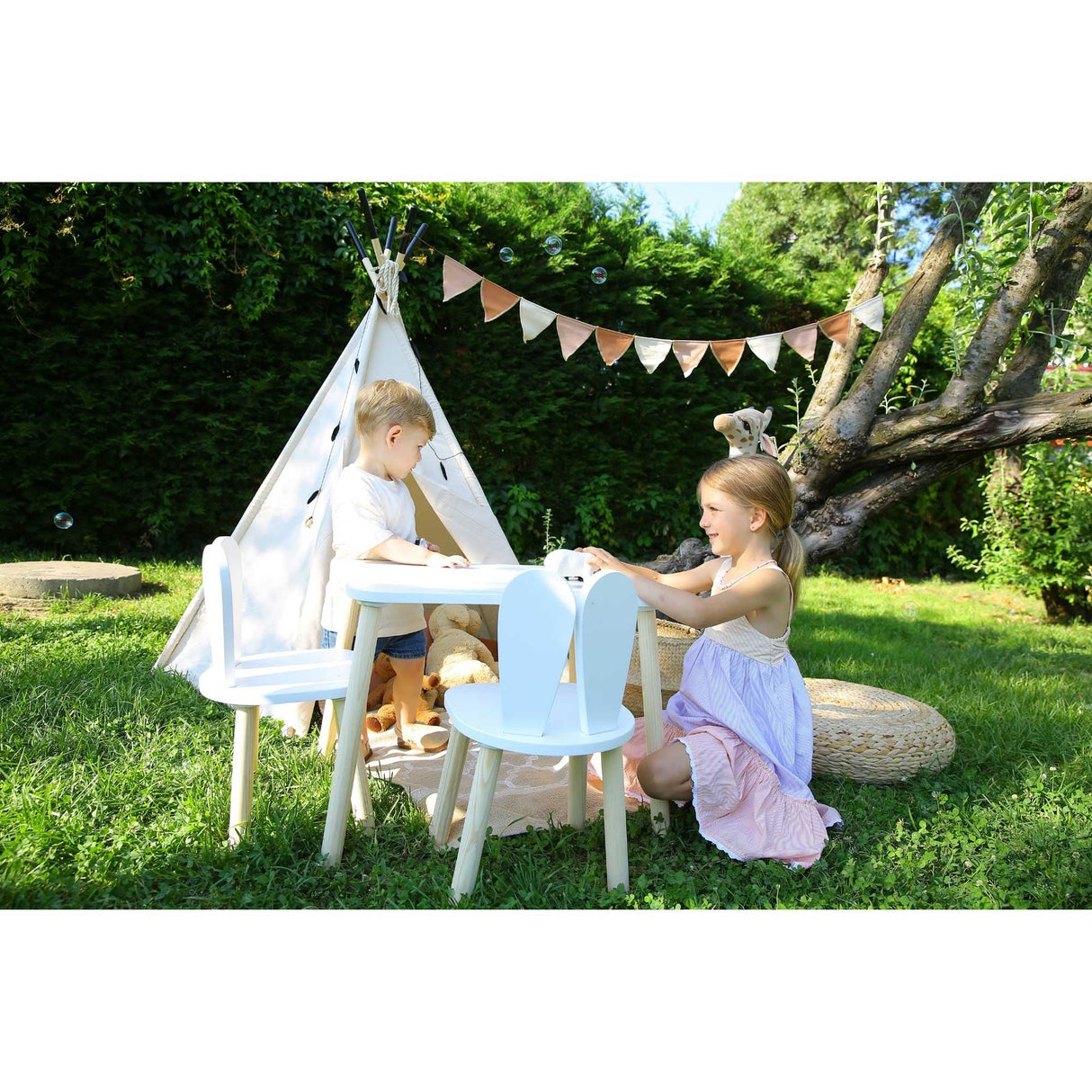 Mobilier Iepuraș Set de două scaune 30x25 - Alb, SKU 517BMB1112