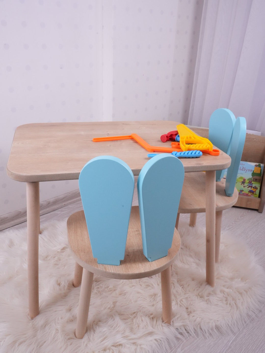 Mobilier Iepuraș Set de două scaune 30x25 - Baby Blue Brown, SKU 517BMB1112