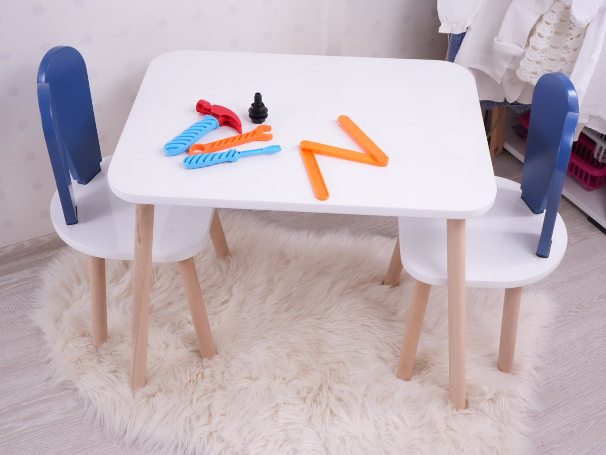 Mobilier Iepuraș Set de două scaune 30x25 - Blue White, SKU 517BMB1112