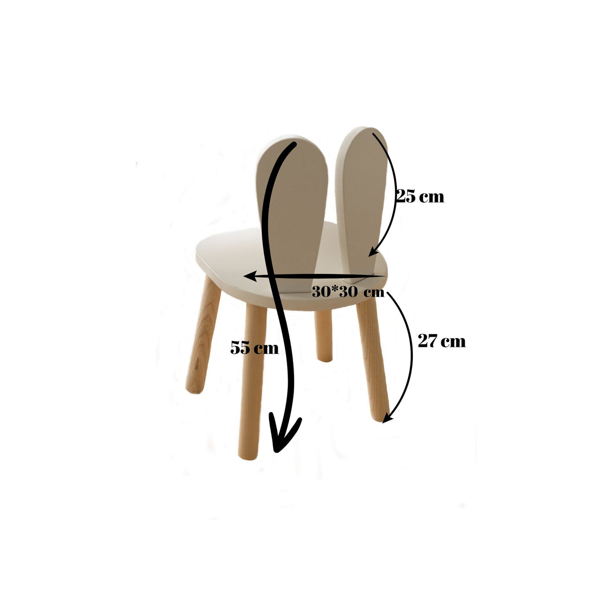 Scaun Iepure de Mobilier 30x25 - Alb, SKU 517BMB1138