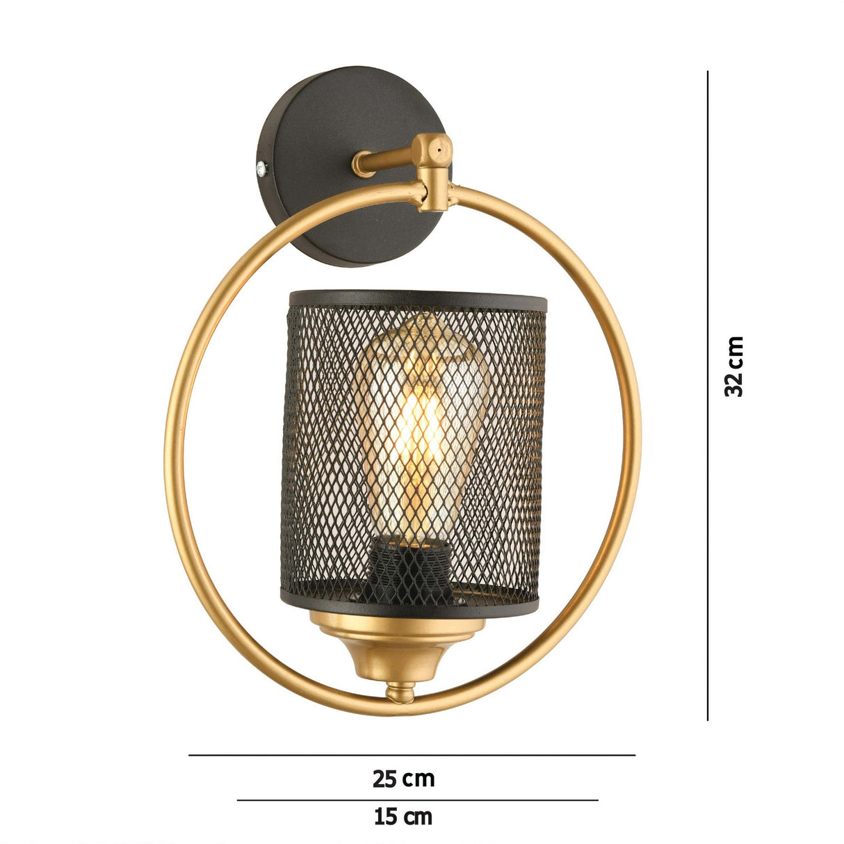 Aplică de perete AP-34, Negru