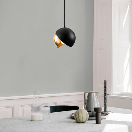 Lustră Berceste - 252-S, Negru - Auriu, Ø20x114 cm