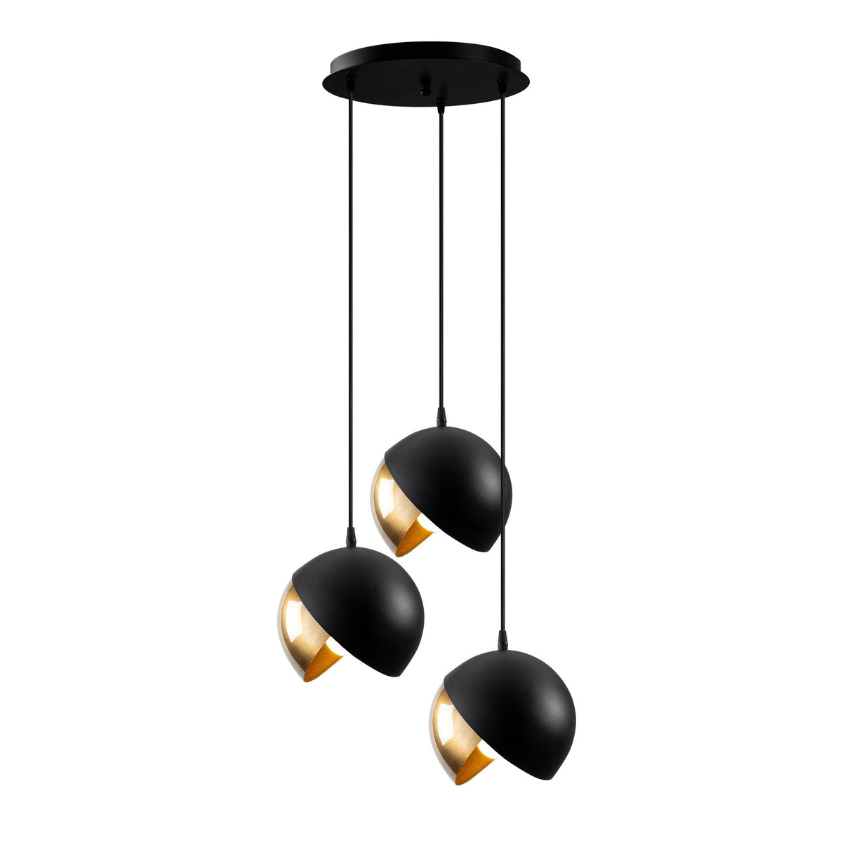 Lustră Berceste - 252-S2, Negru - Auriu, Ø40x114 cm