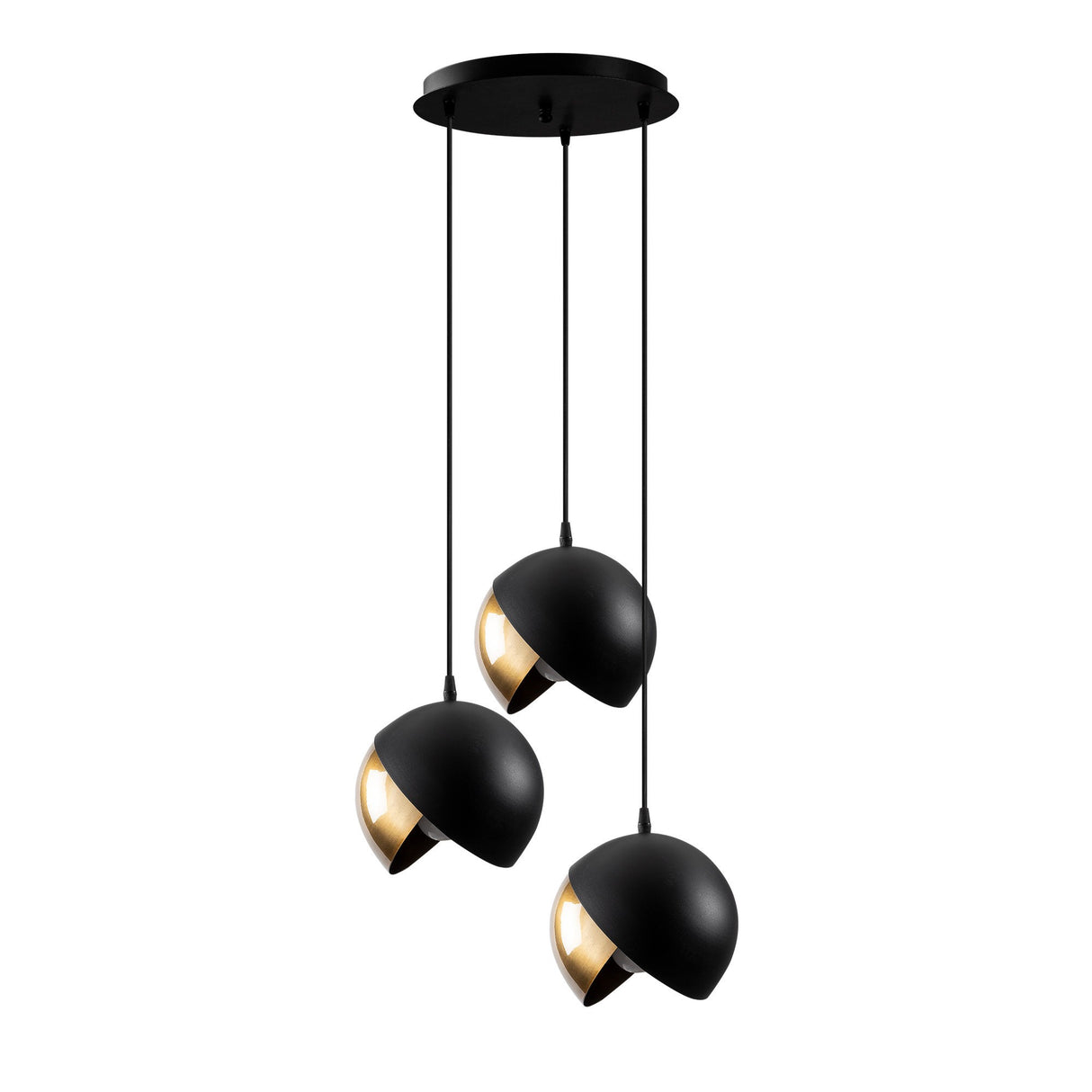 Lustră Berceste - 252-S2, Negru - Auriu, Ø40x114 cm