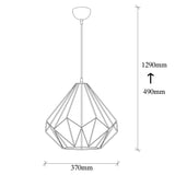 Lustră Diamond - 703-S, Negru, Ø37x129 cm