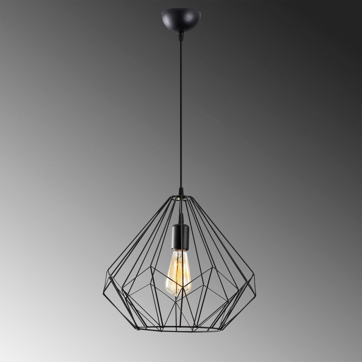 Lustră Diamond - 703-S, Negru, Ø37x129 cm