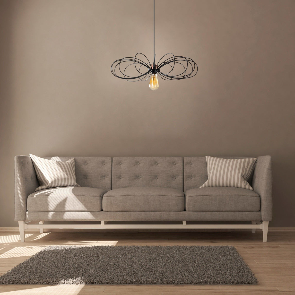 Lustră Hemdem - 707-S BLACK, Negru, Ø58x112 cm