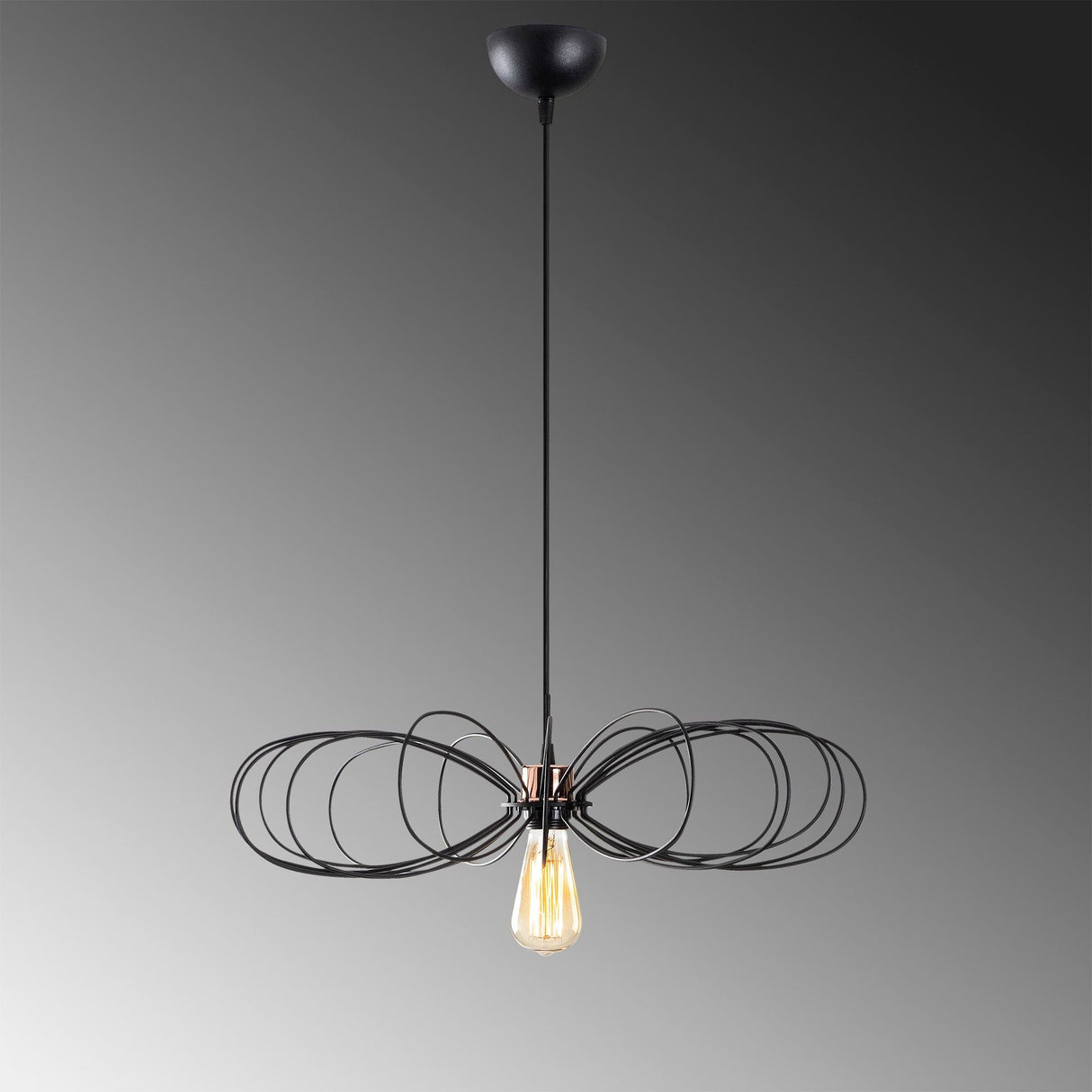 Lustră Hemdem - 707-S BLACK, Negru, Ø58x112 cm