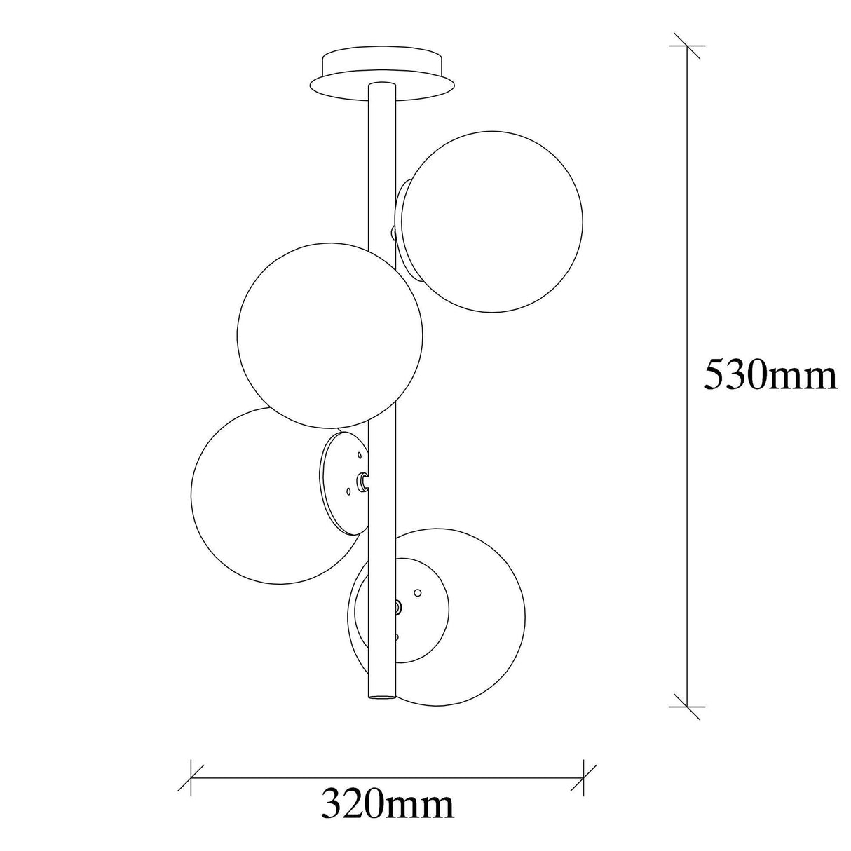 Lustra Faze Chandelier, Auriu