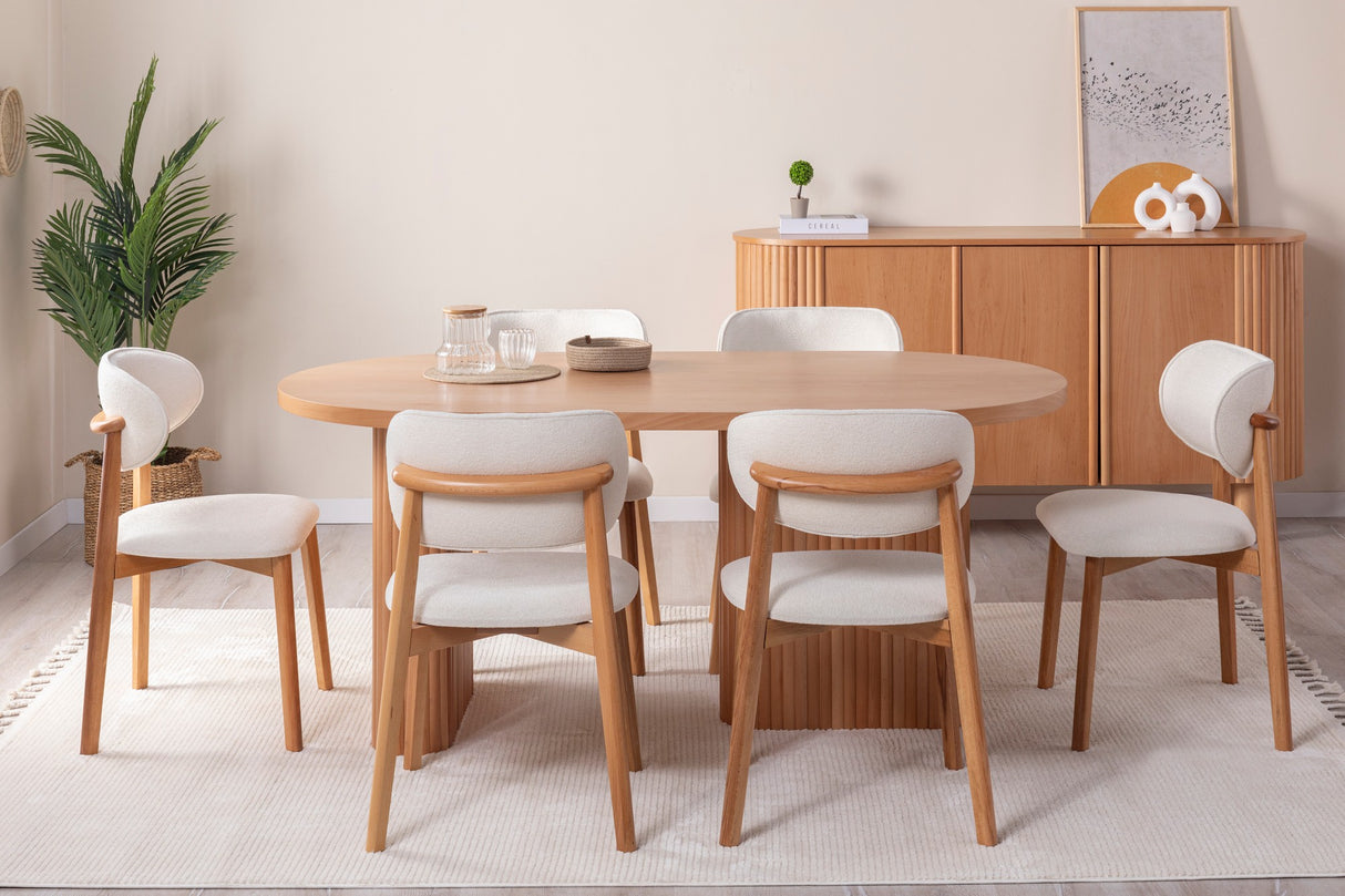 Masă dining Lugias, Beech, 180x90x75 cm