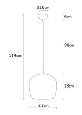 Lustră Berceste - N-1409, Negru, Ø23x114 cm