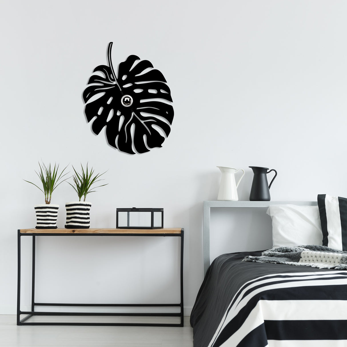 Aplică de perete W-035, Negru, 45x12x55 cm