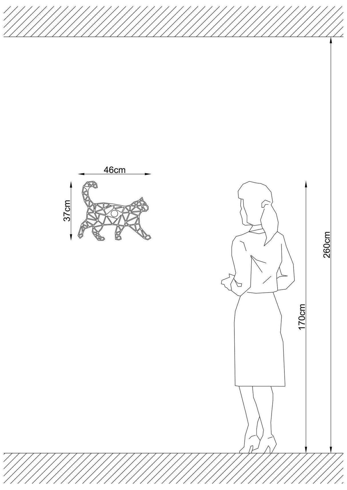 Aplica De Perete Kat, Negru