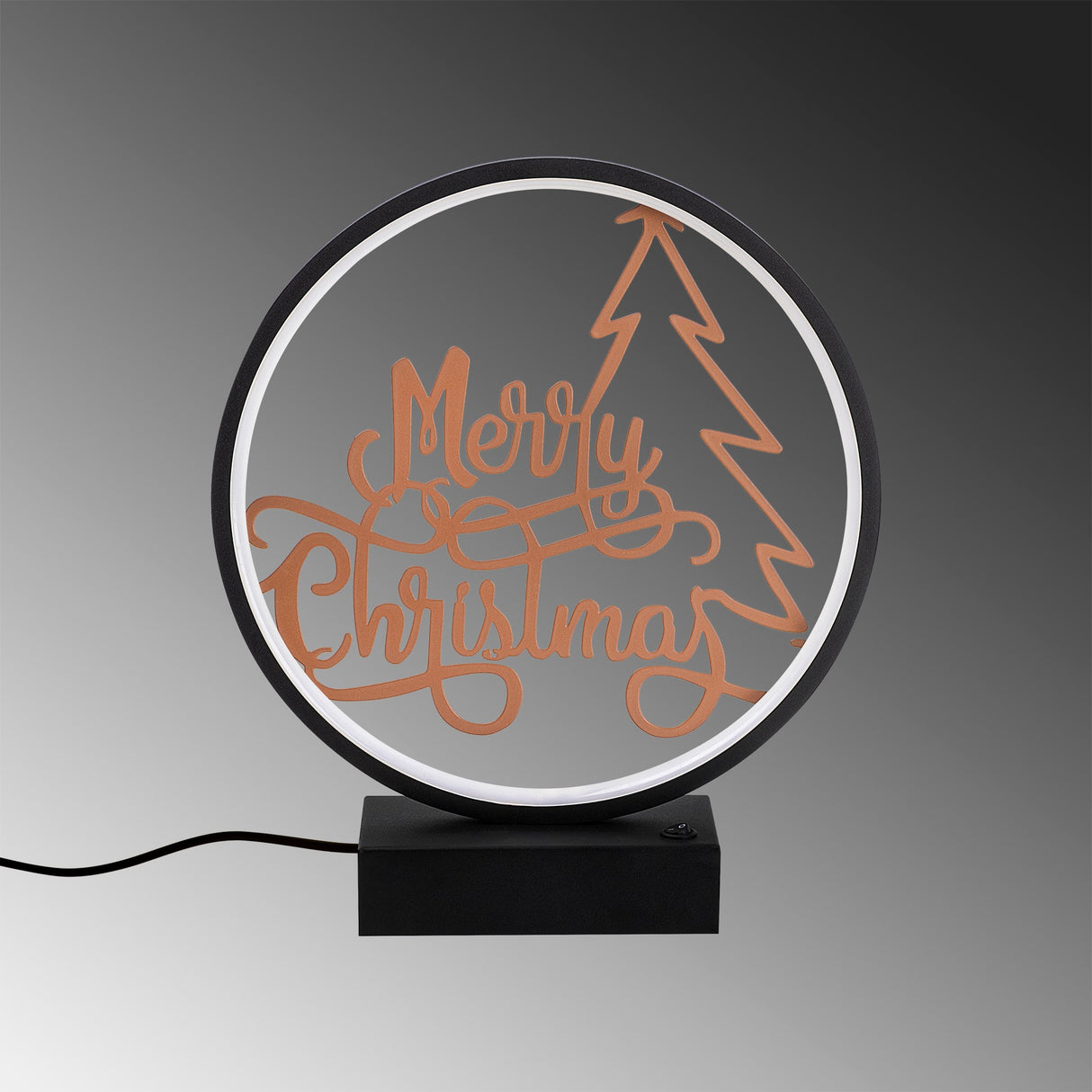 Veioză XMAS2, Negru - Copper, Ø30x35 cm