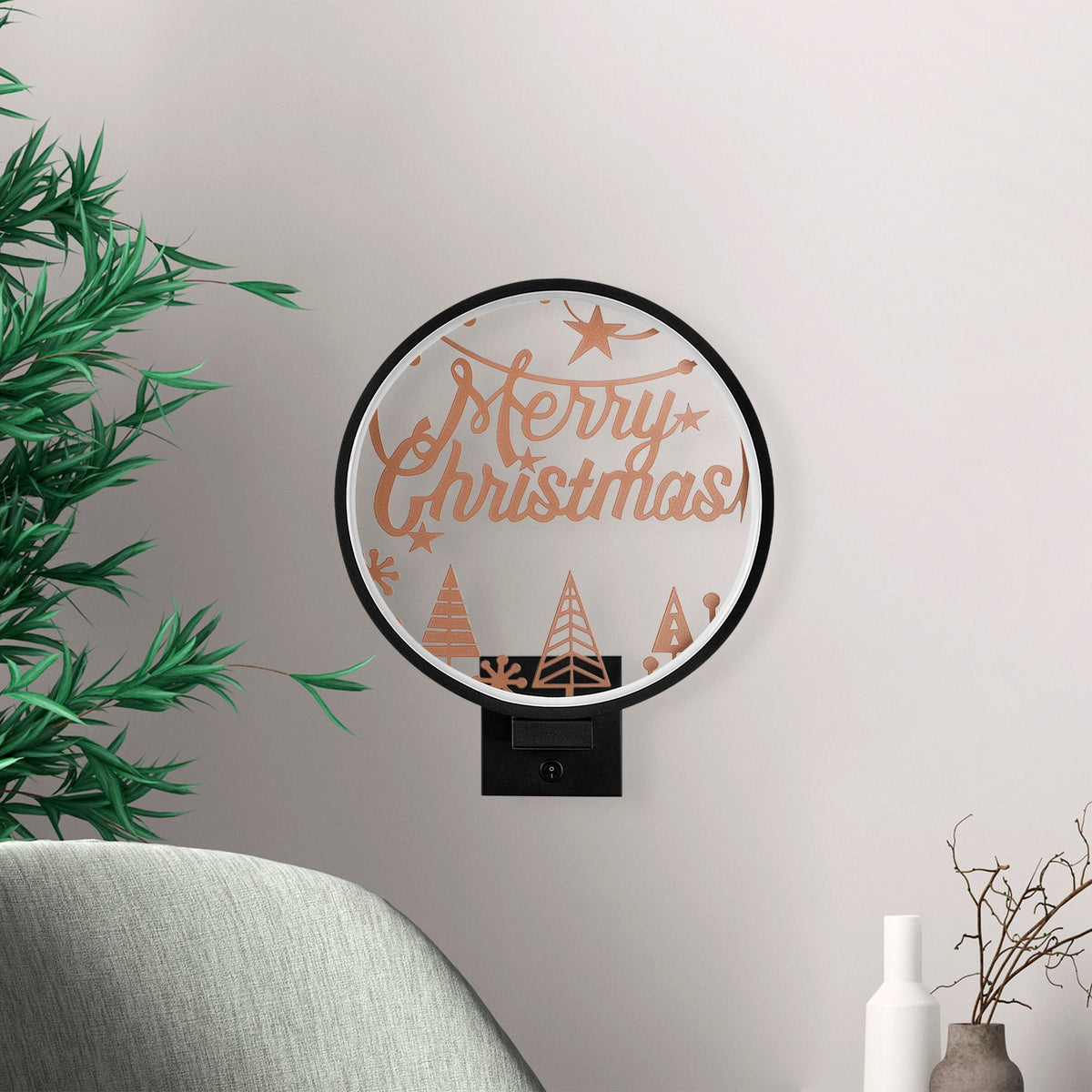 Aplică de perete XMAS20, Negru - Copper, 10x10x4 cm, SKU 526SHD1150, imagine 3