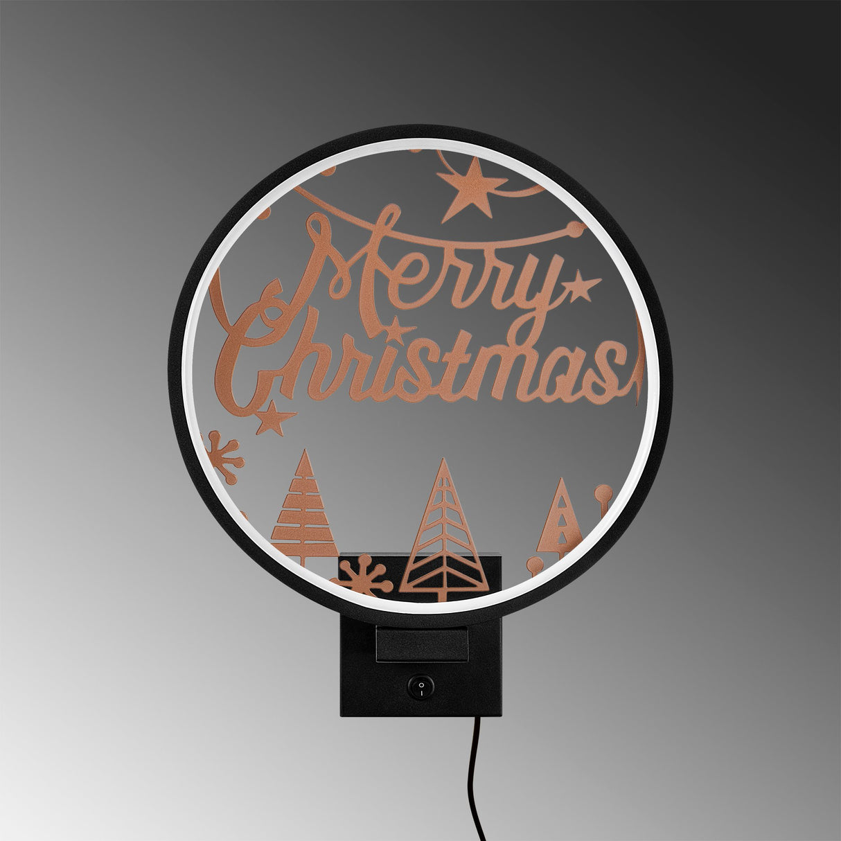 Aplică de perete XMAS20, Negru - Copper, 10x10x4 cm