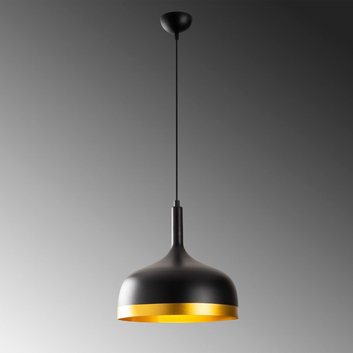Lustră Sivani - MR - 826, Negru - Auriu, Ø30x128 cm