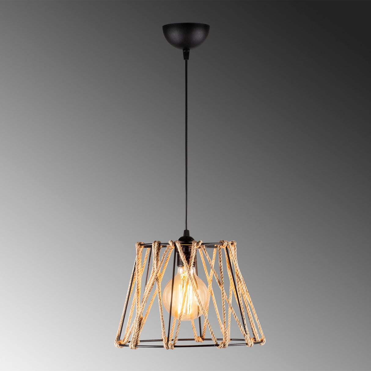 Lustră Jutini - MR - 784, Negru - Bej, Ø30x116 cm