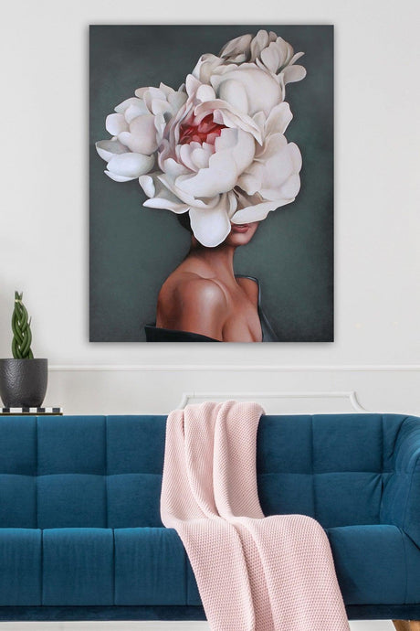 Tablou Canvas Lady in Alb, Multicolor, 100 x 70 cm