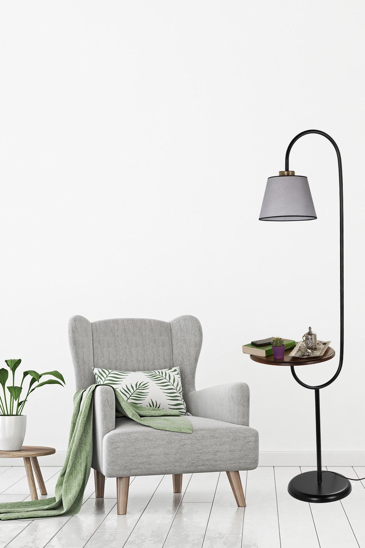 Lampadar cu masuta de cafea Zumrut - Gri, SKU 534LUN3549
