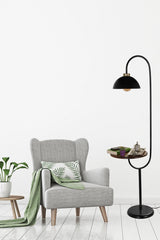 Lampadar cu masuta de cafea Zumrut - Negru, SKU 534LUN3549