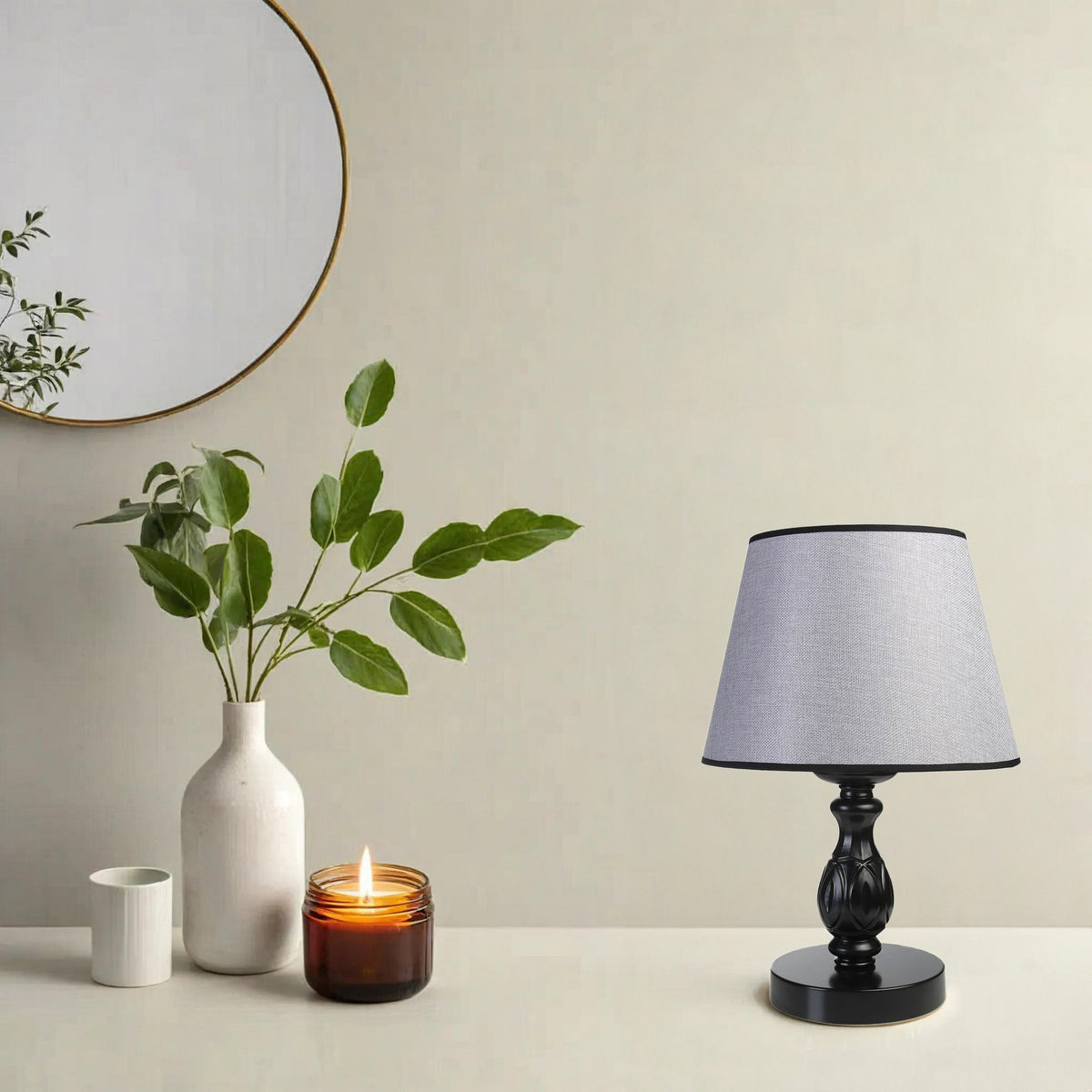 Veioză 8844-3, Negru - Gri, Ø30x45 cm, SKU 534LUN5134, imagine 1