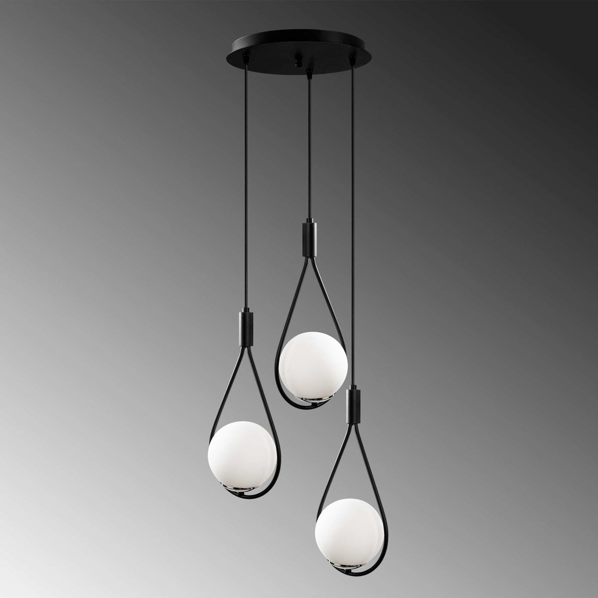 Lustră Mudoni - MR - 938, Negru, Ø46x136 cm