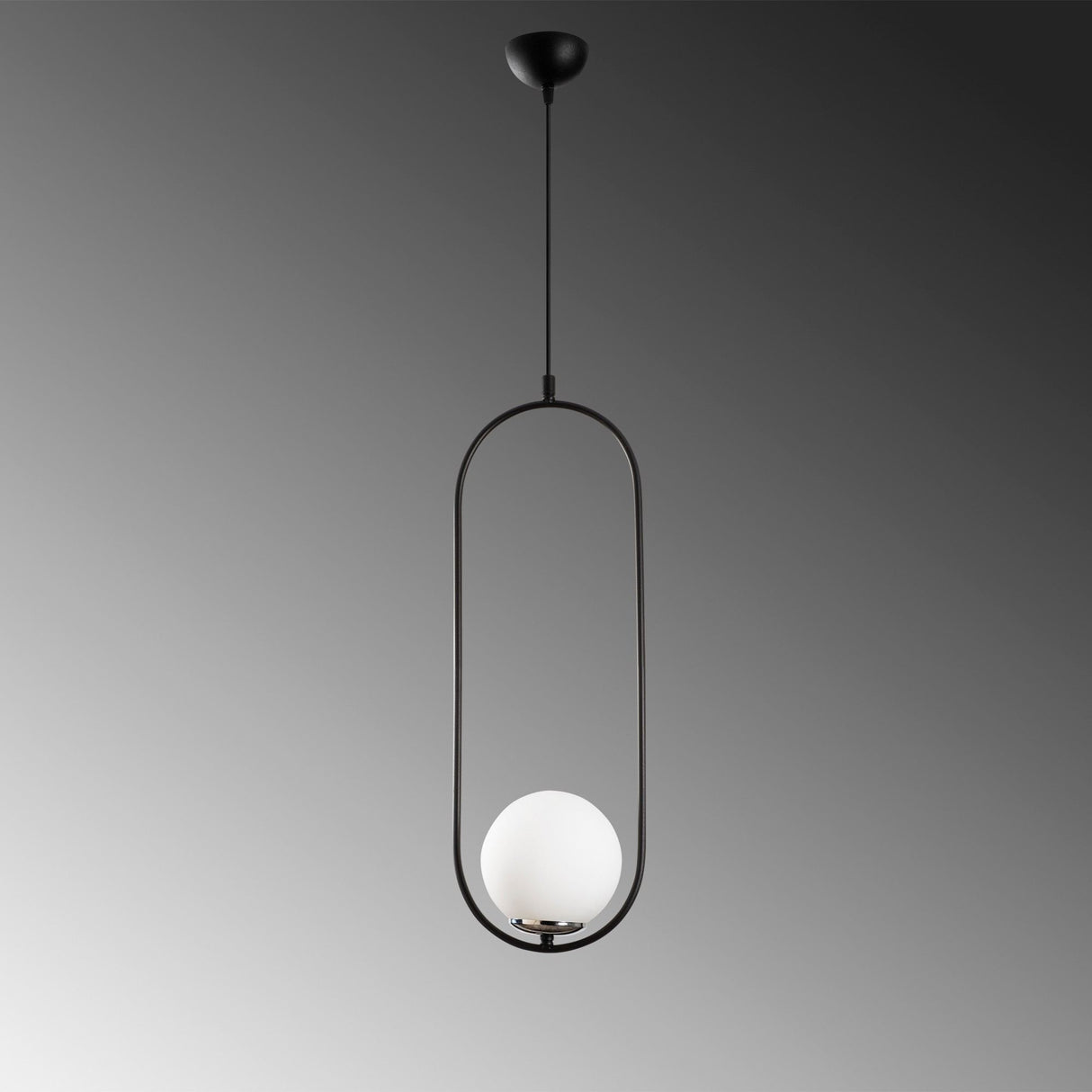 Lustră Mudoni - MR - 837, Negru - Alb, Ø15x146 cm