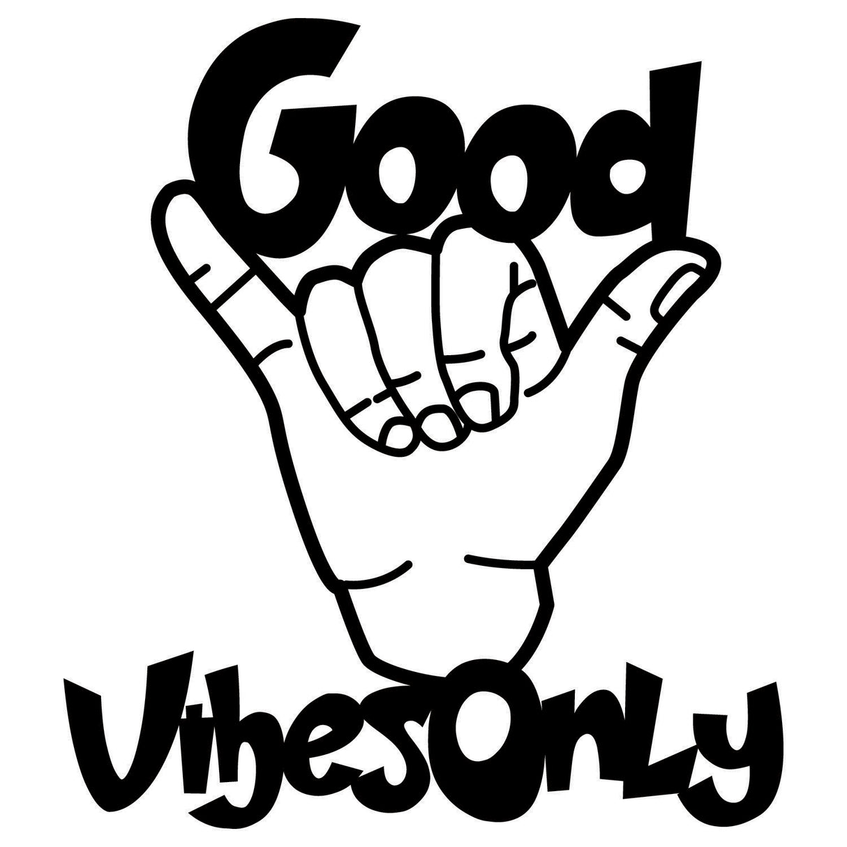 Decorațiune de perete din metal Good Vibes Only, Negru, 52x58x0 cm