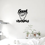 Decorațiune de perete din metal Good Vibes Only, Negru, 52x58x0 cm