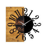 Ceas de perete decorativ din lemn Wooden Clock 7, Nuc, 3x58x58 cm