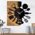 Ceas de perete decorativ din lemn Wooden Clock 32, Nuc, 3x58x60 cm, SKU 539TNL1132