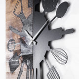 Ceas de perete decorativ din lemn Wooden Clock 32, Nuc, 3x58x60 cm
