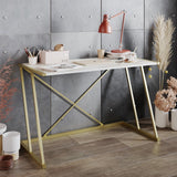 Birou Anemon, Diverse culori, Diverse dimensiuni - Alb - Auriu - 120x60x75 cm | SKU: 541HDL1105 | Birou Anemon, varianta Alb - Auriu - 120x60x75 cm, produs pentru amenajarea locuinței, disponibil online în România la CasaMob