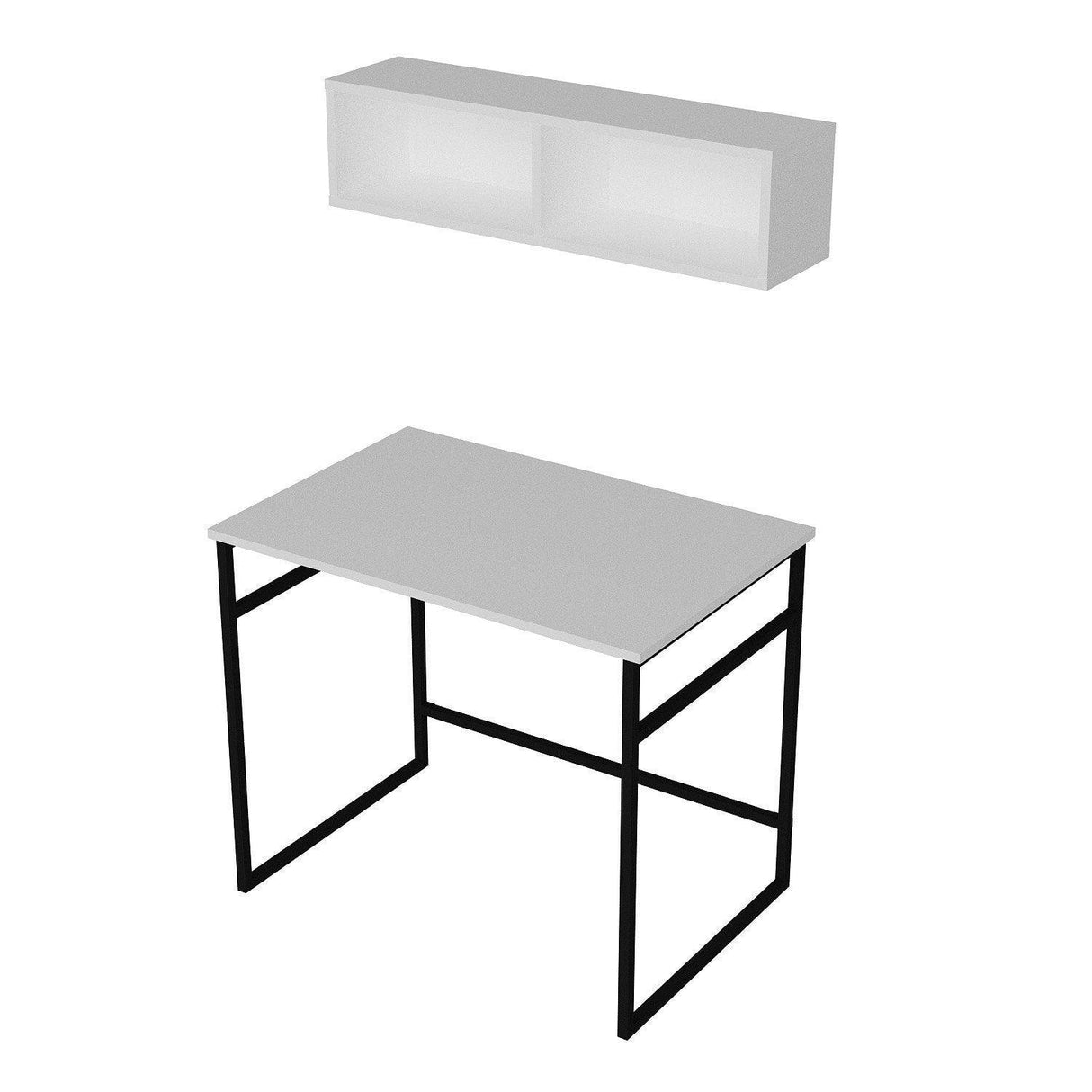 Birou Gama, Diverse culori, 90x60x75 cm - Alb - Negru | SKU: 541HDL1106 | Birou Gama, 90x60x75 cm, varianta Alb - Negru, produs pentru amenajarea locuinței, disponibil online în România la CasaMob